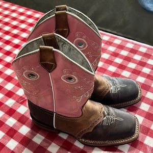Western Cowboy boots pink and brown